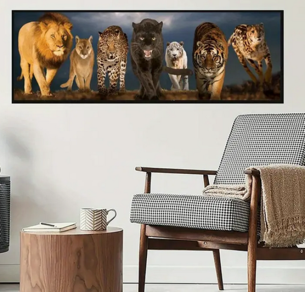 Diamond Painting  Wilde Tiere, Leopard, Löwe, Tiger, Puma